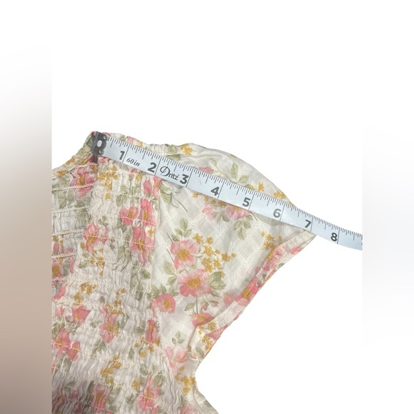 American Eagle Floral V-neck Smocked Peplum Cropped Top Small Women’s EUC - Picture 4 of 10
